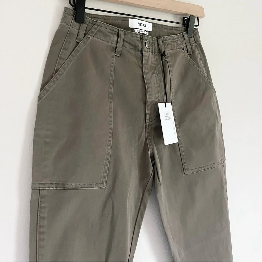 NWT Pistola Women’s Lace‎ Up Ankle Crop Length Pants Green Size 25